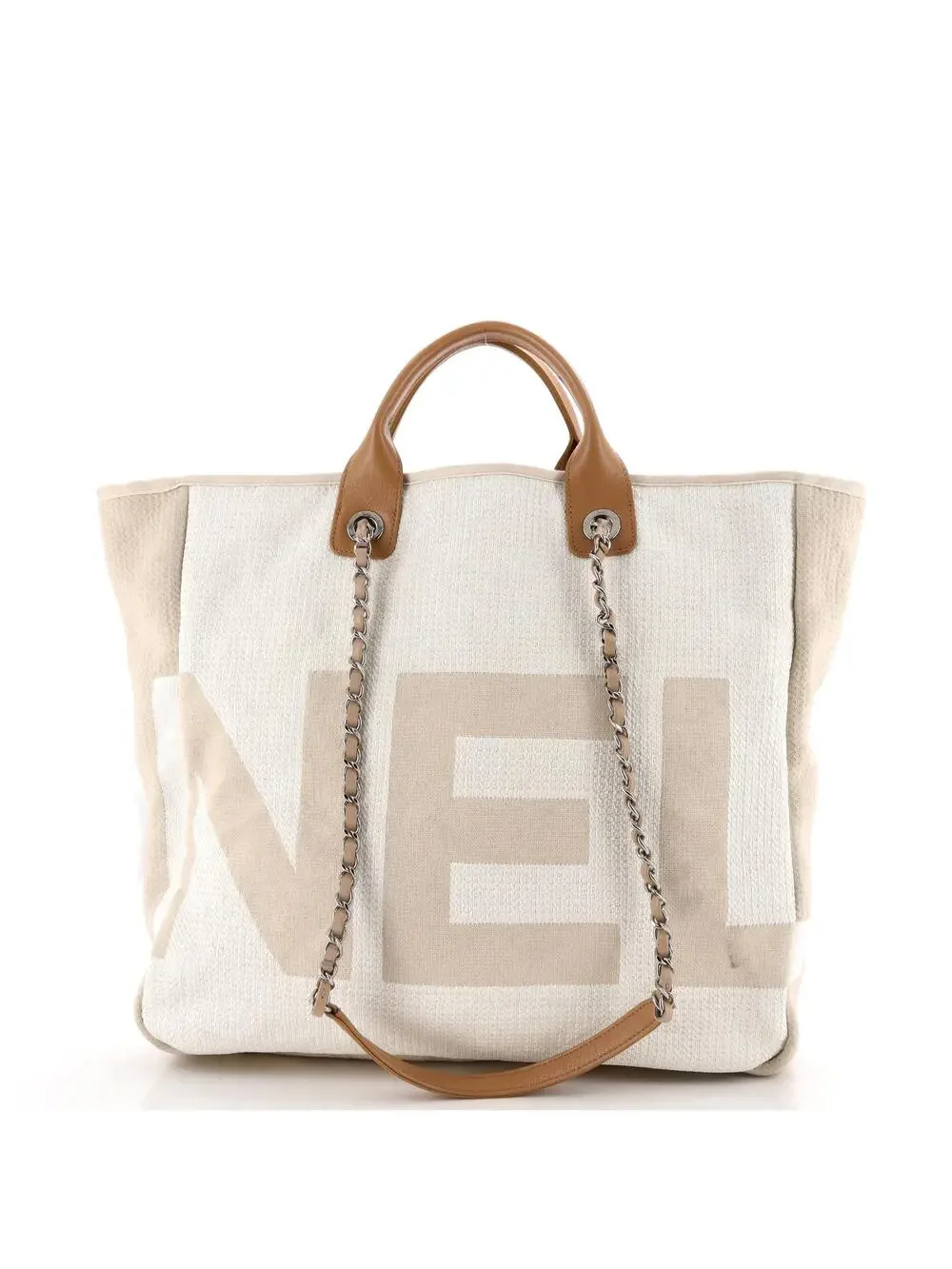 Chanel Deauville Logo Shopping Tote #322612C35B